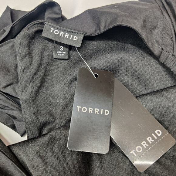 NWT Torrid Cotton Poplin Sheer Lace Waist Tie Back Tiered Midi Dress 3X Classic - Picture 11 of 16